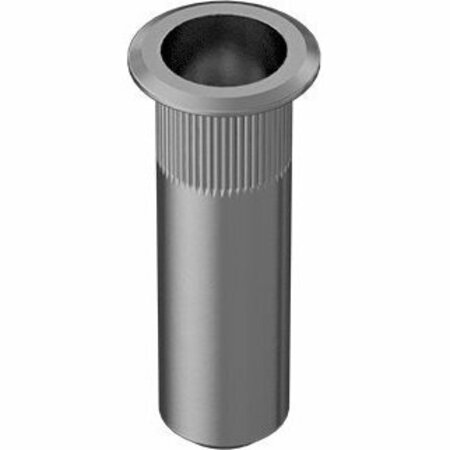 BSC PREFERRED Zinc-Plated Heavy-Duty Rivet Nut Closed End 10-24 Interior Thread.130-.225 Material Thick, 25PK 98280A310